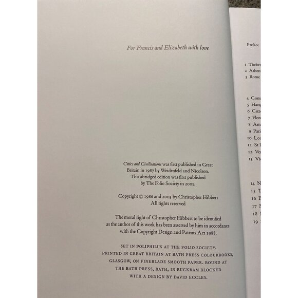 Cities and Civilisations Folio Society Hardcover Slipcase Illustrated 1986 - Picture 4 of 7